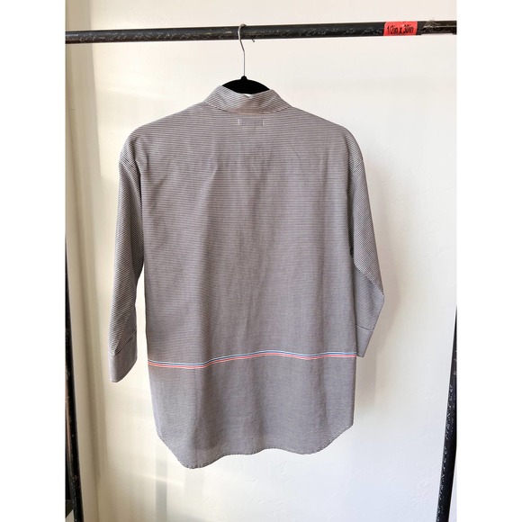 J. CREW Women's Black/White Stripe Half Button Popover Boyfriend Shirt sz 0 - Picture 10 of 10